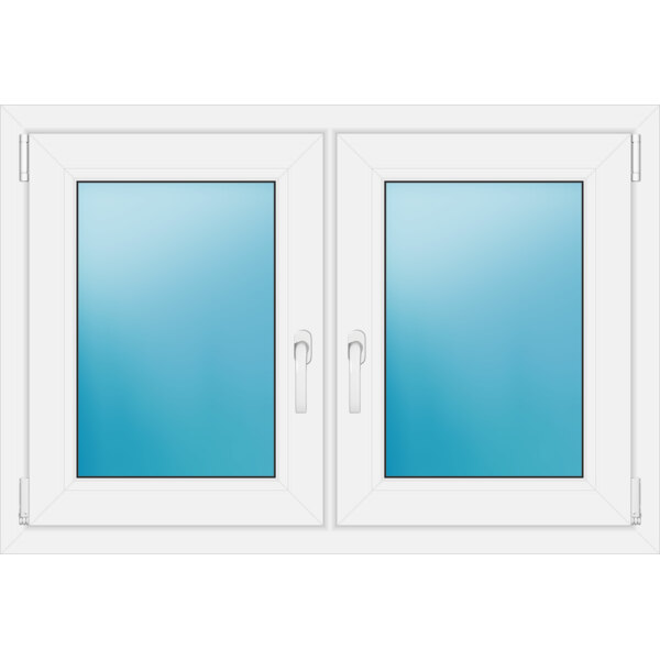 Zweiflügeliges Fenster 110 x 75 cm Farbe Weiß