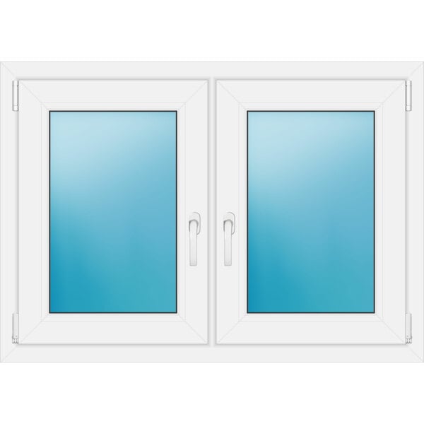 Zweiflügeliges Fenster 110 x 78 cm Farbe Weiß