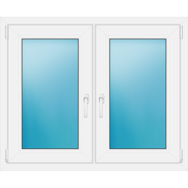 Zweiflügeliges Fenster 110 x 90 cm Farbe Weiß