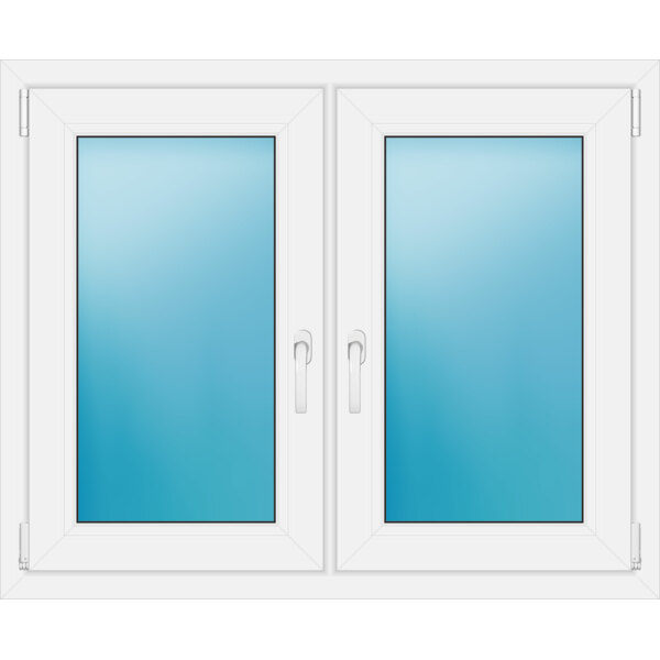 Zweiflügeliges Fenster 110 x 90 cm Farbe Weiß