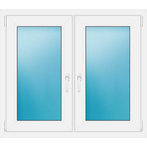 Zweiflügeliges Fenster 110 x 96 cm Farbe Weiß