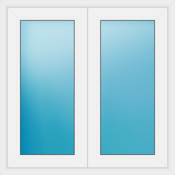 Zweiflügeliges Fenster 111 x 111 cm Farbe Weiß