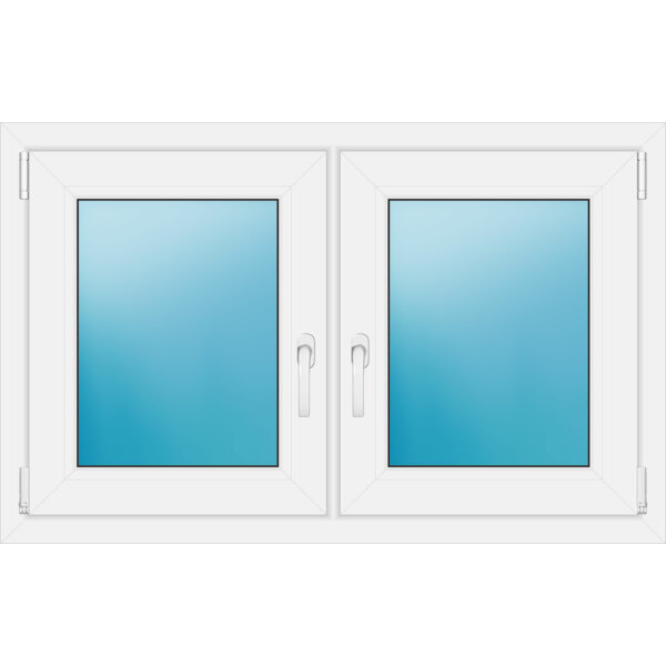 Zweiflügeliges Fenster 111 x 70 cm Farbe Weiß
