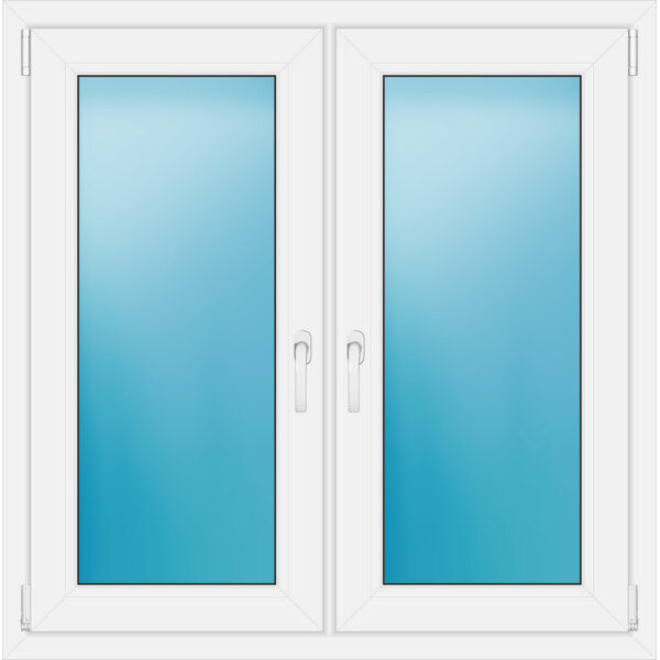 Zweiflügeliges Kunststofffenster 111x112 cm Weiß 