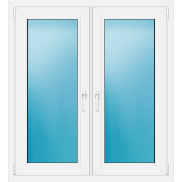 Zweiflügeliges Fenster 111 x 122 cm Farbe Weiß