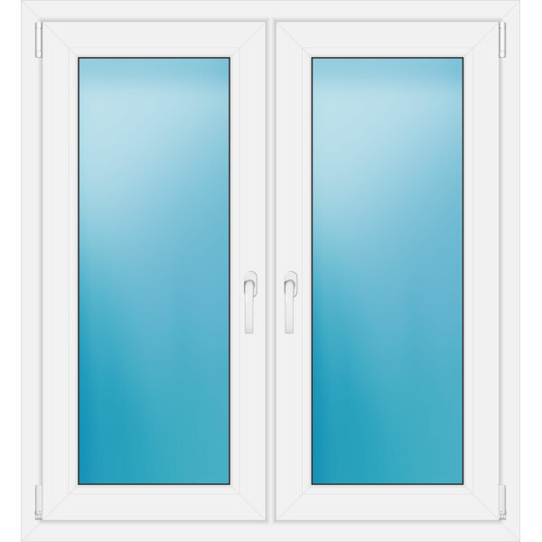 Zweiflügeliges Fenster 112 x 121 cm Farbe Weiß