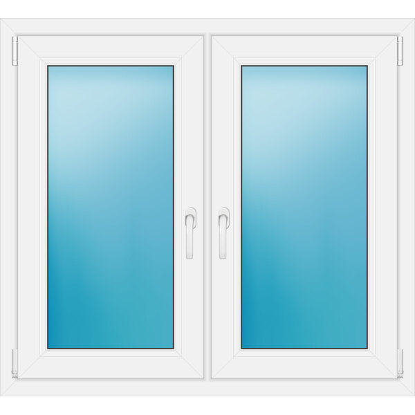 Zweiflügeliges Fenster 112 x 102 cm Farbe Weiß