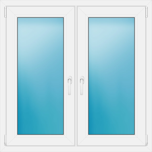 Zweiflügeliges Fenster 112 x 112 cm Farbe Weiß