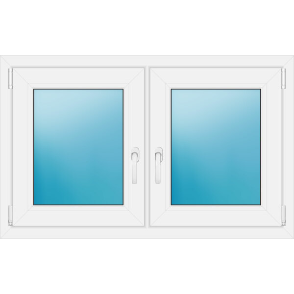 Zweiflügeliges Fenster 113 x 70 cm Farbe Weiß