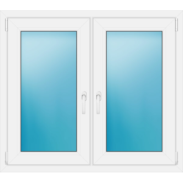 Zweiflügeliges Fenster 113 x 100 cm Farbe Weiß