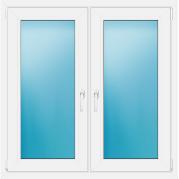 Zweiflügeliges Fenster 113 x 114 cm Farbe Weiß