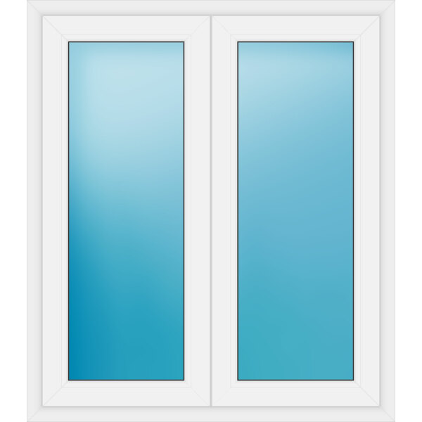 Zweiflügeliges Fenster 114 x 130 cm Farbe Weiß