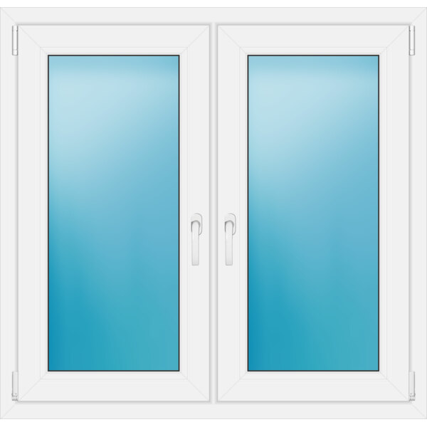 Zweiflügeliges Fenster 114 x 110 cm Farbe Weiß