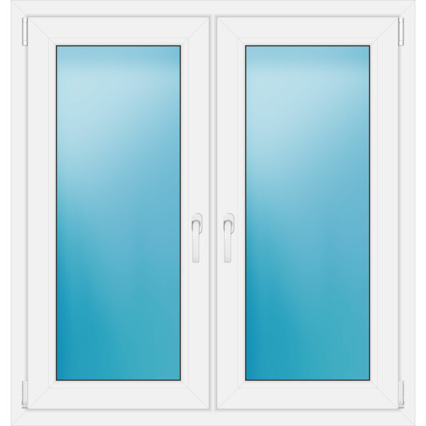 Zweiflügeliges Fenster 114 x 120 cm Farbe Weiß