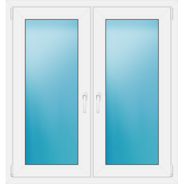 Zweiflügeliges Fenster 114 x 122 cm Farbe Weiß