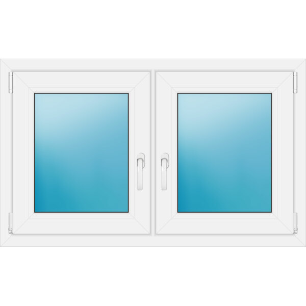 Zweiflügeliges Fenster 114 x 70 cm Farbe Weiß