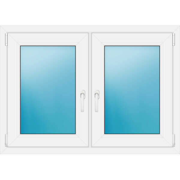 Zweiflügeliges Fenster 114 x 82 cm Farbe Weiß