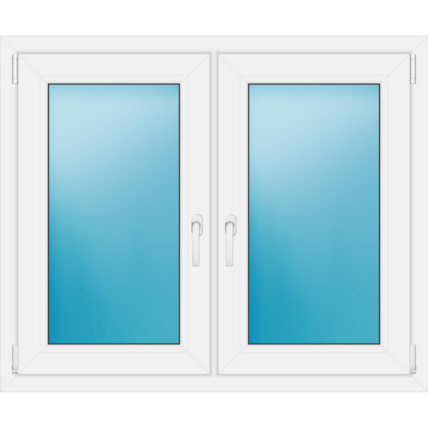 Zweiflügeliges Fenster 114 x 95 cm Farbe Weiß