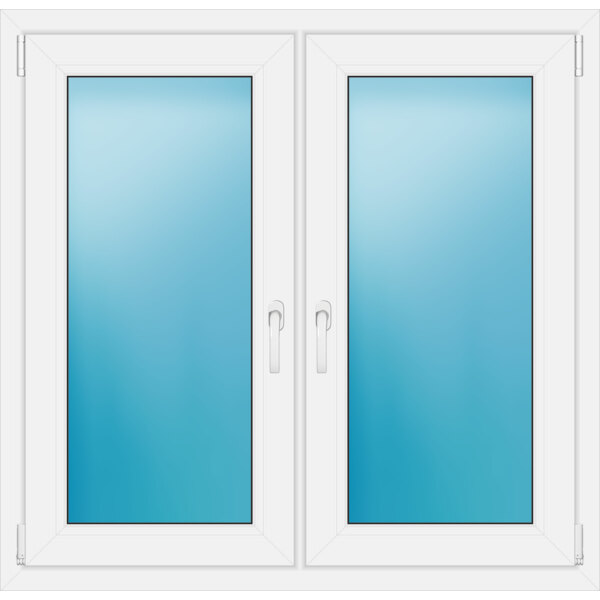 Zweiflügeliges Fenster 114 x 111 cm Farbe Weiß