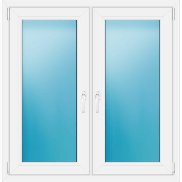 Zweiflügeliges Fenster 115 x 118 cm Farbe Weiß