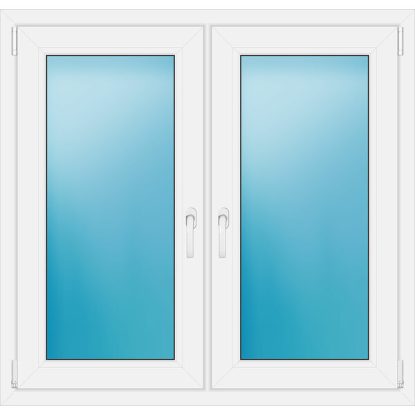 Zweiflügeliges Fenster 115 x 110 cm Farbe Weiß