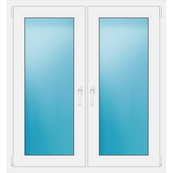 Zweiflügeliges Fenster 115 x 125 cm Farbe Weiß