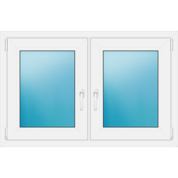 Zweiflügeliges Fenster 115 x 75 cm Farbe Weiß