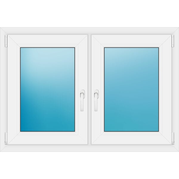 Zweiflügeliges Fenster 115 x 80 cm Farbe Weiß