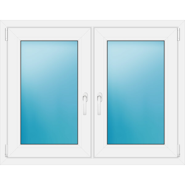 Zweiflügeliges Fenster 115 x 90 cm Farbe Weiß