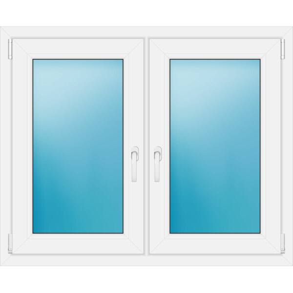 Zweiflügeliges Fenster 115 x 94 cm Farbe Weiß