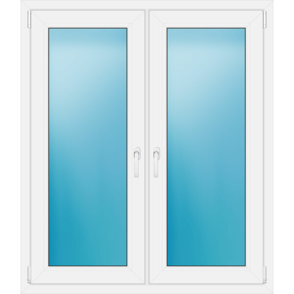 Zweiflügeliges Fenster 116 x 135 cm Farbe Weiß