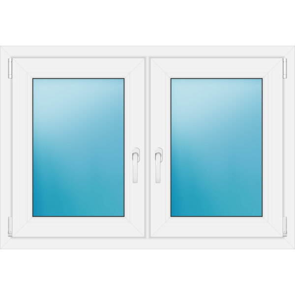 Zweiflügeliges Fenster 116 x 80 cm Farbe Weiß