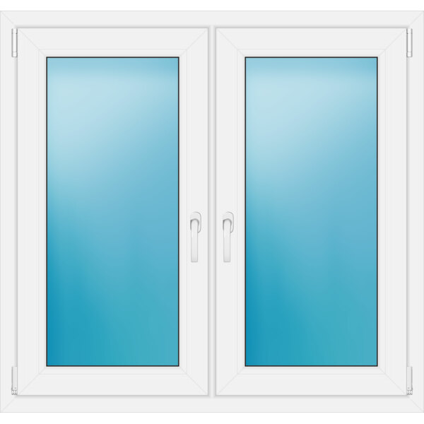 Zweiflügeliges Fenster 117 x 111 cm Farbe Weiß