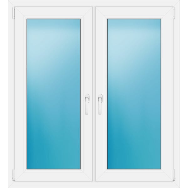 Zweiflügeliges Fenster 117 x 128 cm Farbe Weiß