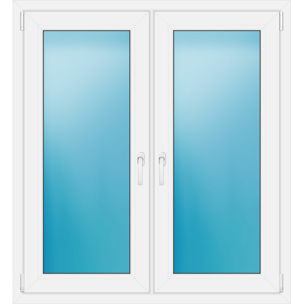 Zweiflügeliges Fenster 117 x 128 cm Farbe Weiß