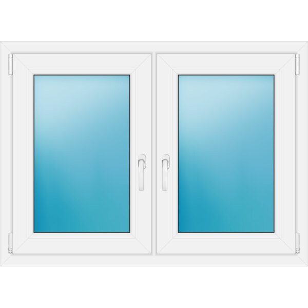 Zweiflügeliges Fenster 117 x 86 cm Farbe Weiß
