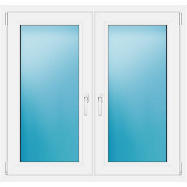 Zweiflügeliges Fenster 118 x 112 cm Farbe Weiß