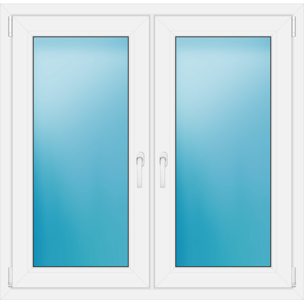 Zweiflügeliges Fenster 118 x 115 cm Farbe Weiß