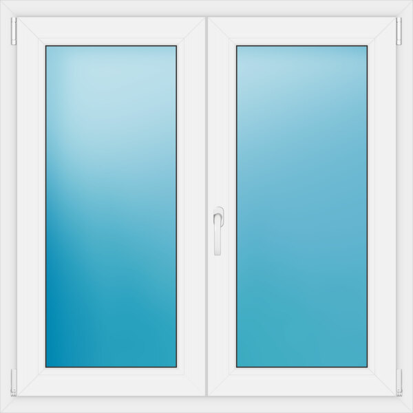 Zweiflügeliges Fenster 118 x 118 cm Farbe Weiß
