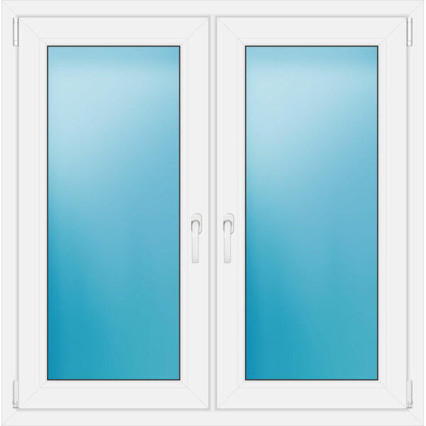 Zweiflügeliges Fenster 118 x 119 cm Farbe Weiß