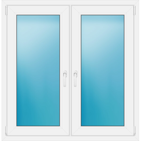 Zweiflügeliges Fenster 118 x 121 cm Farbe Weiß