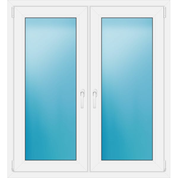 Zweiflügeliges Fenster 118 x 129 cm Farbe Weiß