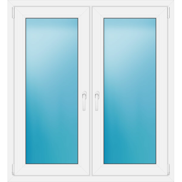Zweiflügeliges Fenster 118 x 129 cm Farbe Weiß