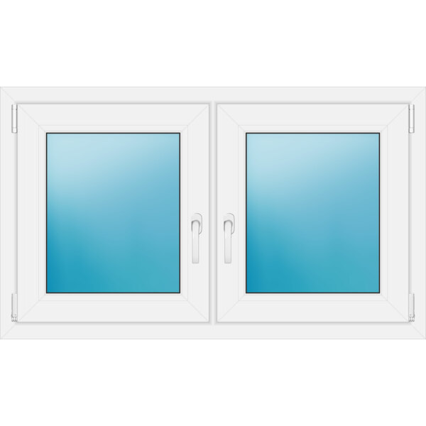 Zweiflügeliges Fenster 118 x 70 cm Farbe Weiß