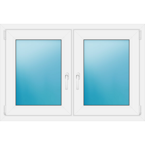 Zweiflügeliges Fenster 118 x 79 cm Farbe Weiß
