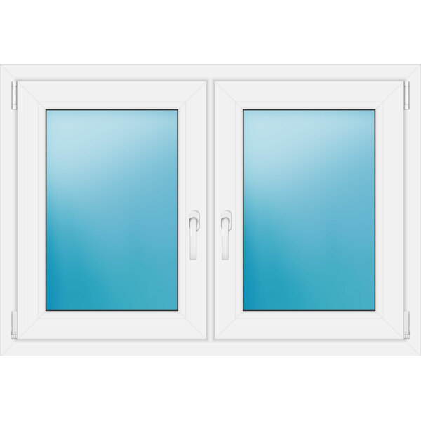 Zweiflügeliges Fenster 118 x 82 cm Farbe Weiß