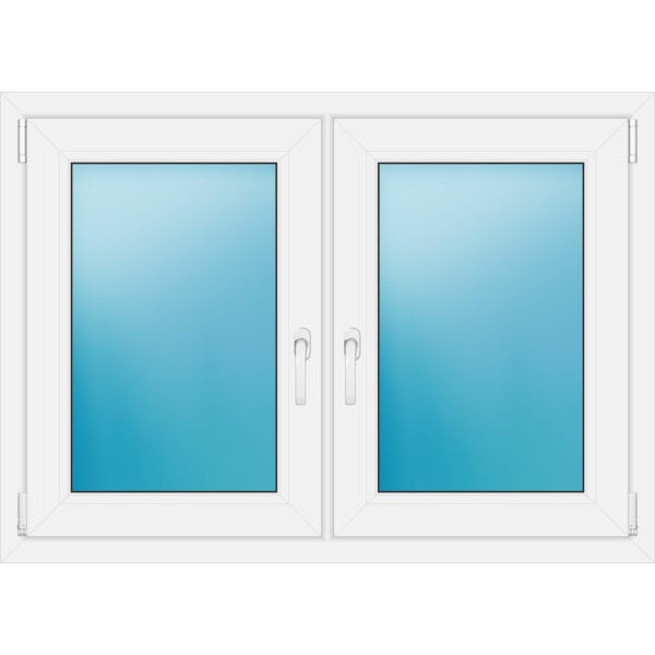 Zweiflügeliges Fenster 118 x 85 cm Farbe Weiß