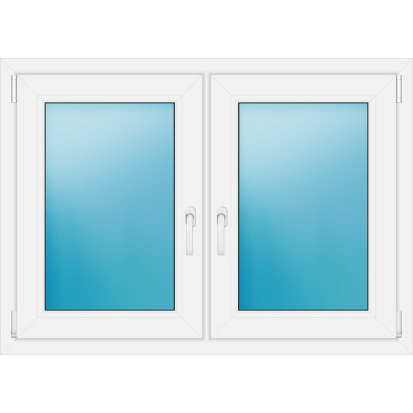 Zweiflügeliges Fenster 118 x 85 cm Farbe Weiß