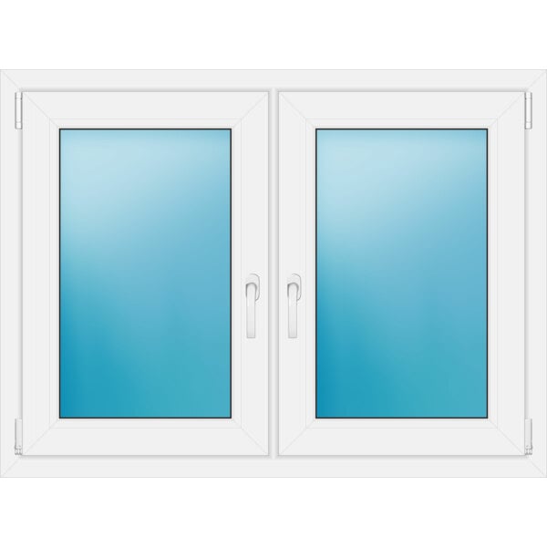 Zweiflügeliges Fenster 118 x 88 cm Farbe Weiß