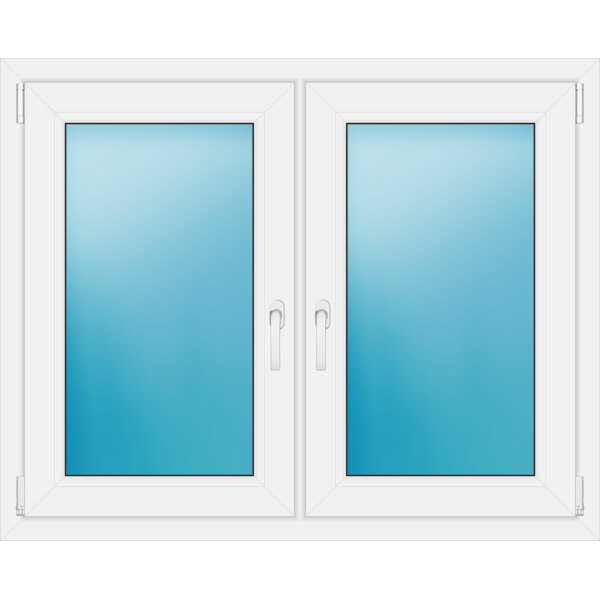 Zweiflügeliges Fenster 118 x 95 cm Farbe Weiß